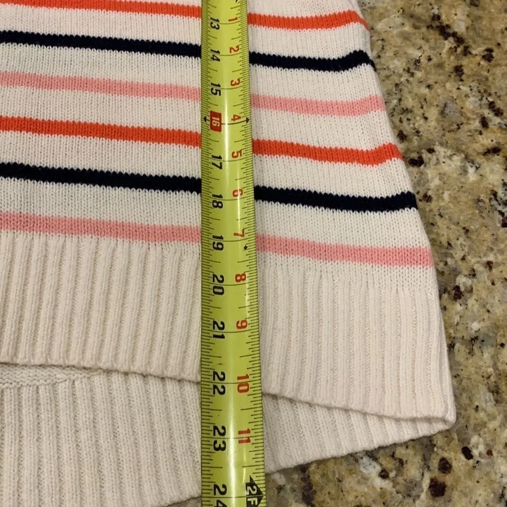 Sweater Old Navy Cream Striped‎ cottagecore coastal travel office Small